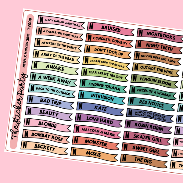 2021 N*tflix Movies Planner Stickers