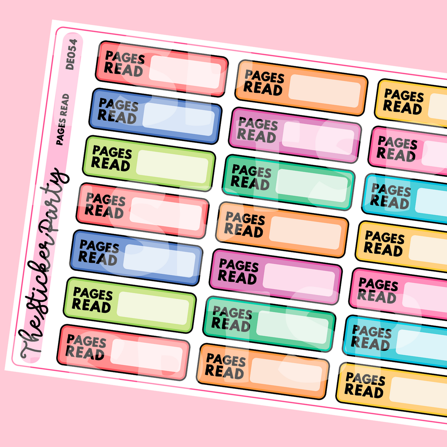 Pages Read Planner Stickers
