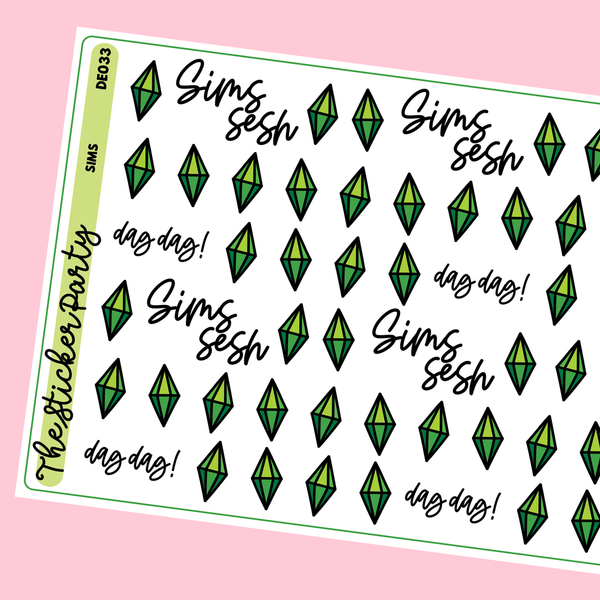 S*ms Video Game Planner Stickers