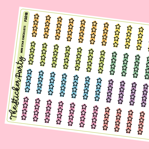 Mini Star Checklists Star Checklist Planner Stickers