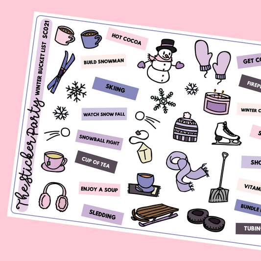 Winter Bucket List Planner Stickers