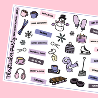 Christmas/Winter Holiday Bucket List Event Planner Stickers, F16
