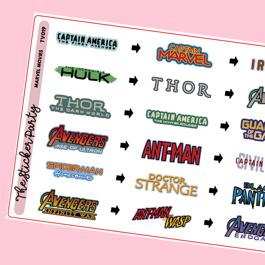 Super Hero Planner Stickers Super Hero Movies Chronological Order