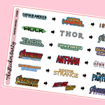 Super Hero Planner Stickers Super Hero Movies Chronological Order