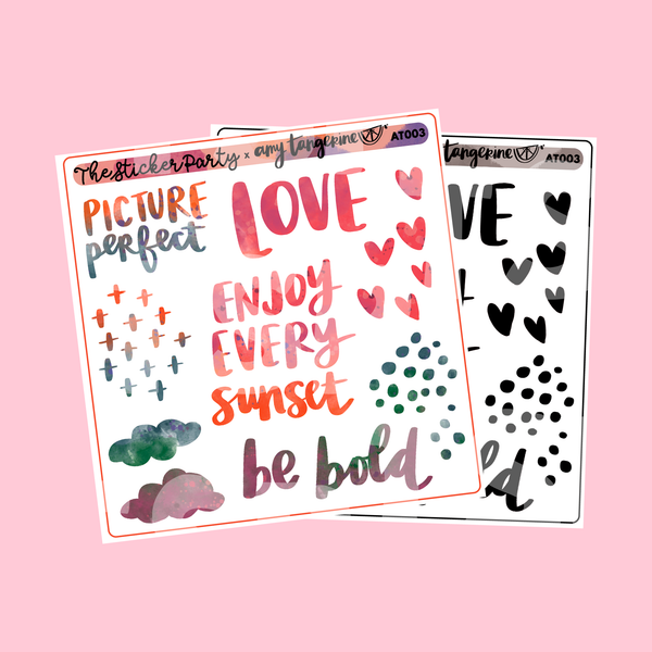 Amy Tangerine Collab Quote Planner Stickers