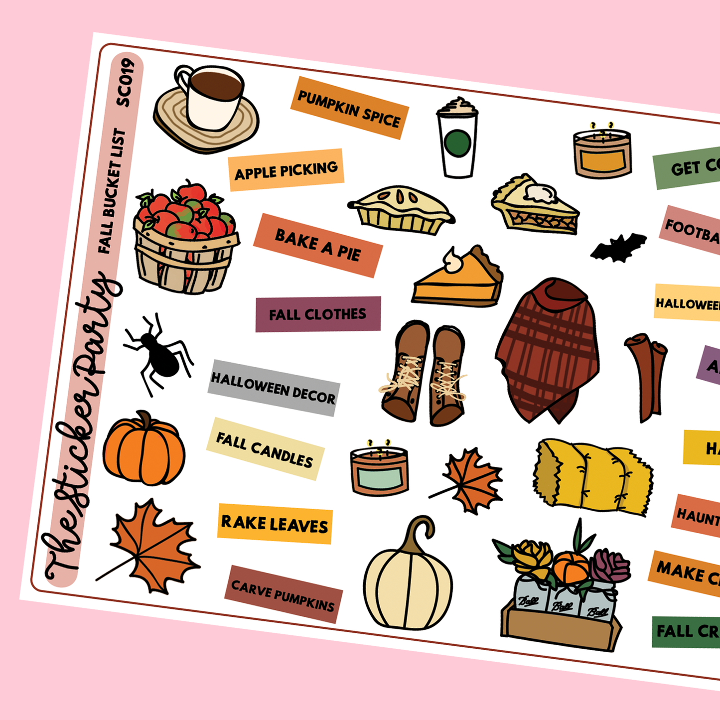 Fall Bucket List Planner Stickers