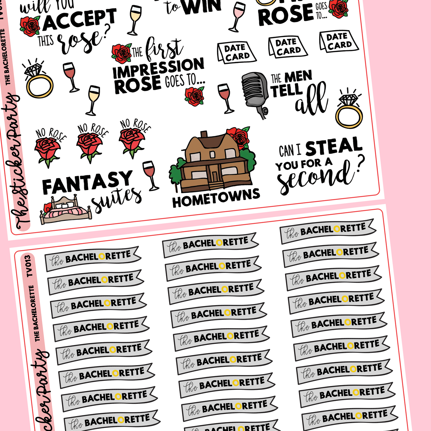 The B*chelorette TV Show Planner Sticker Kit