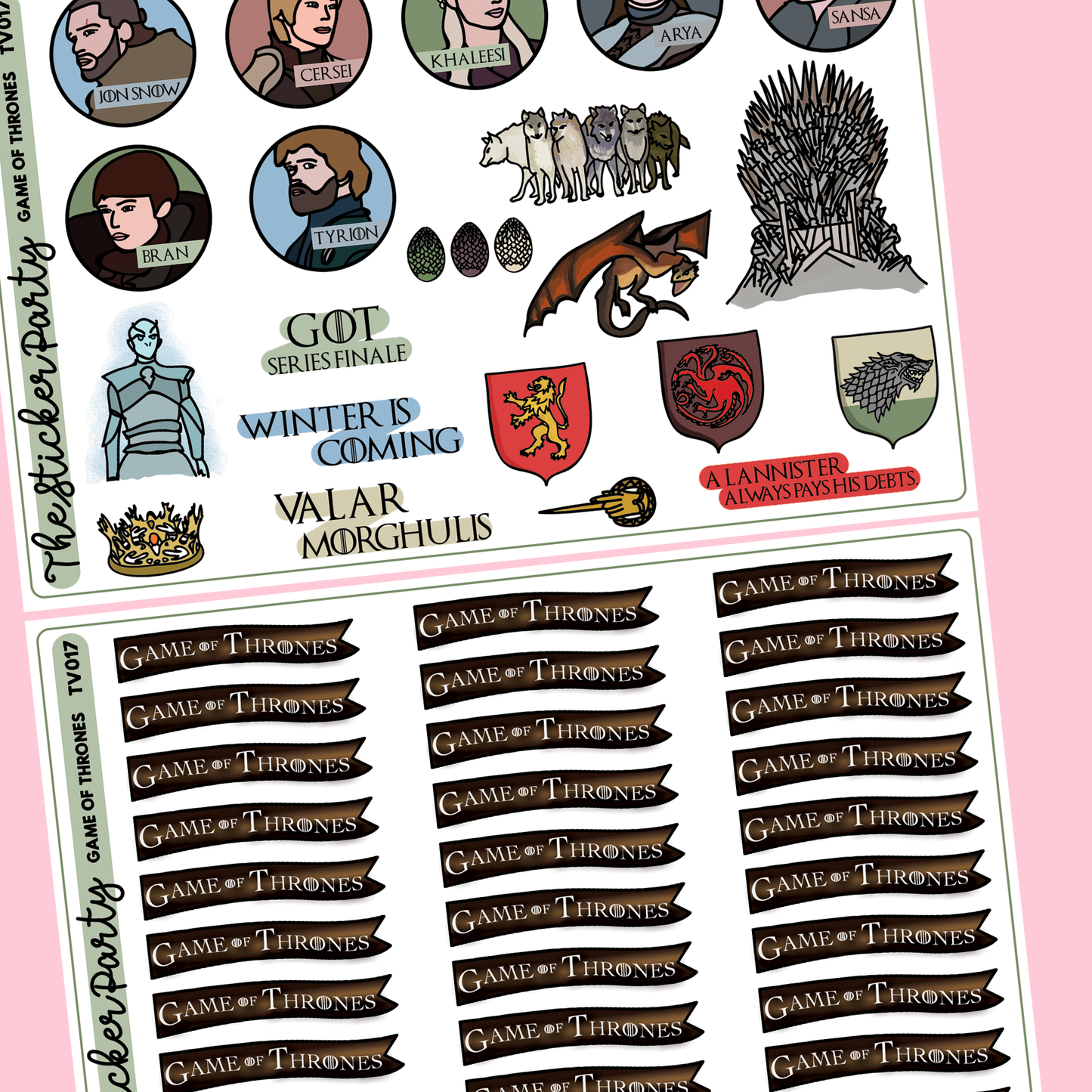 GoT TV Show Planner Sticker Kit