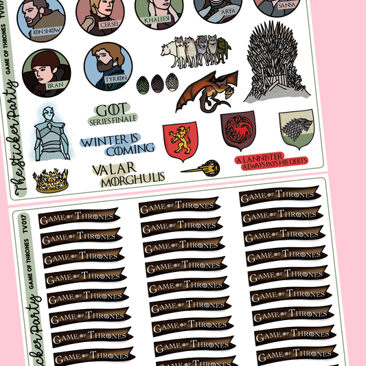 GoT TV Show Planner Sticker Kit