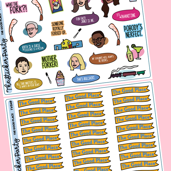 The G*od Place TV Show Planner Sticker Kit