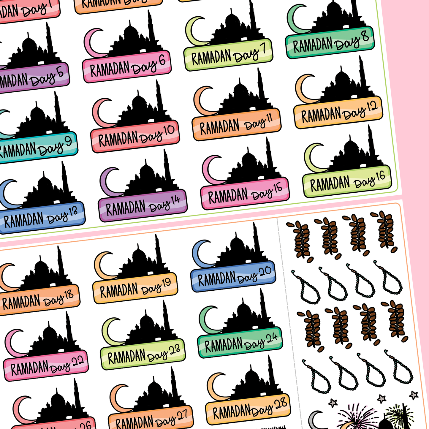Ramadan Planner Stickers Countdown to Eid
