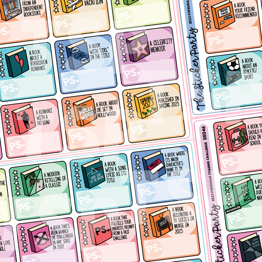 2023 Pop Sugar Reading Challenge Planner Stickers