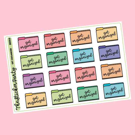 Get Organized Organization File Folders Planner Stickers