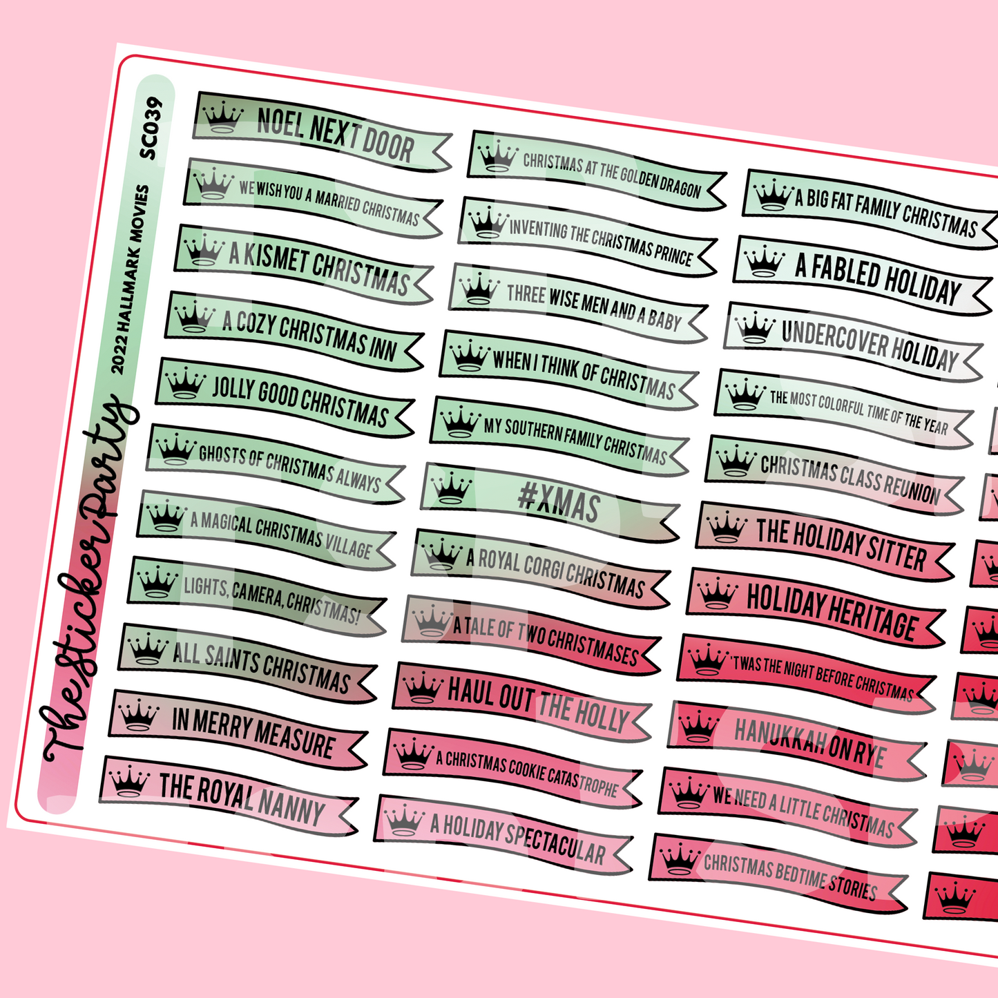 2022 H*llmark Christmas Movies Planner Stickers