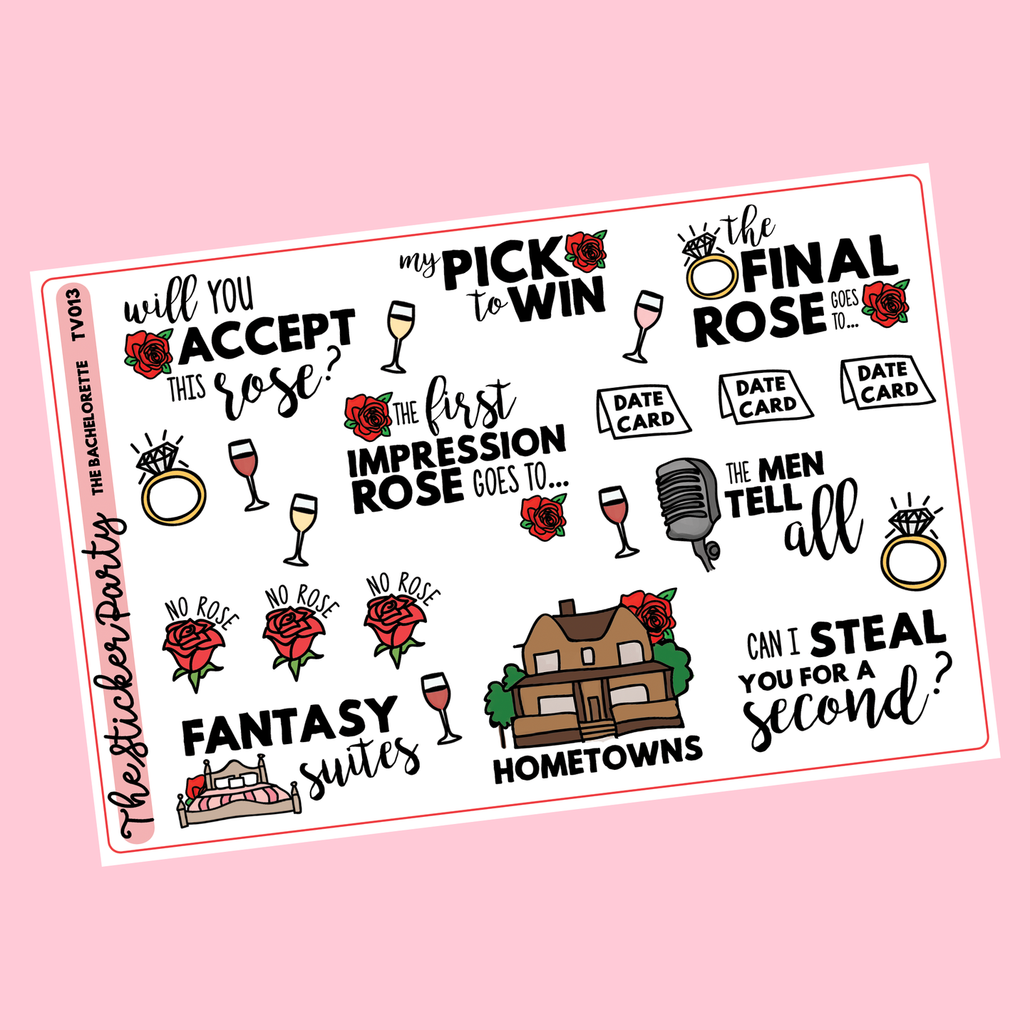 The B*chelorette TV Show Planner Sticker Kit