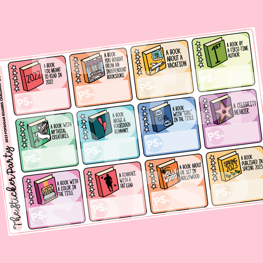 2023 Pop Sugar Reading Challenge Planner Stickers