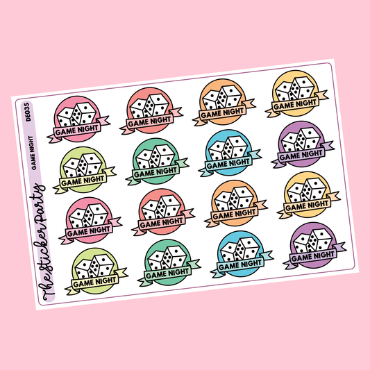 Game Night Planner Stickers