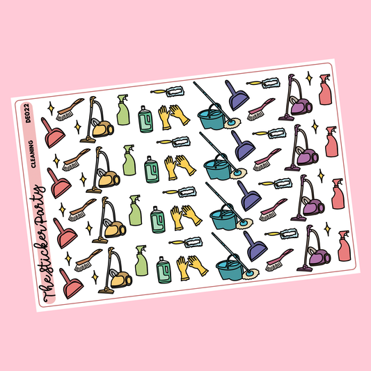 Cleaning Planner Stickers | Vacuum Mopping Deep Clean