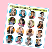 BBUS Season 24 Cast Doodles TV Show Planner Stickers #BB24