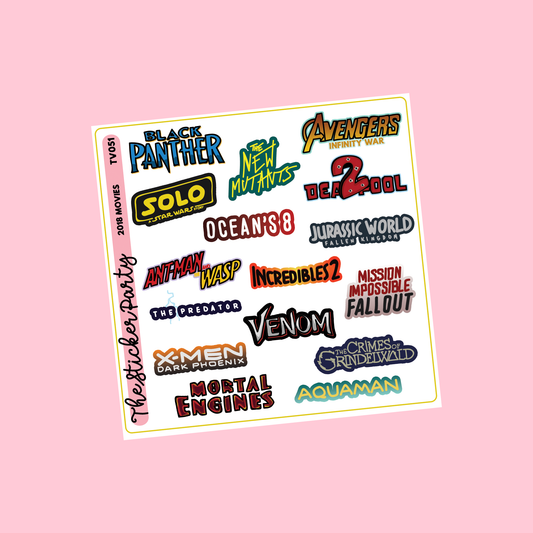 2018 Action Movies Planner Stickers