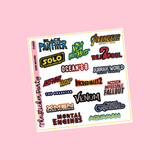 2018 Action Movies Planner Stickers