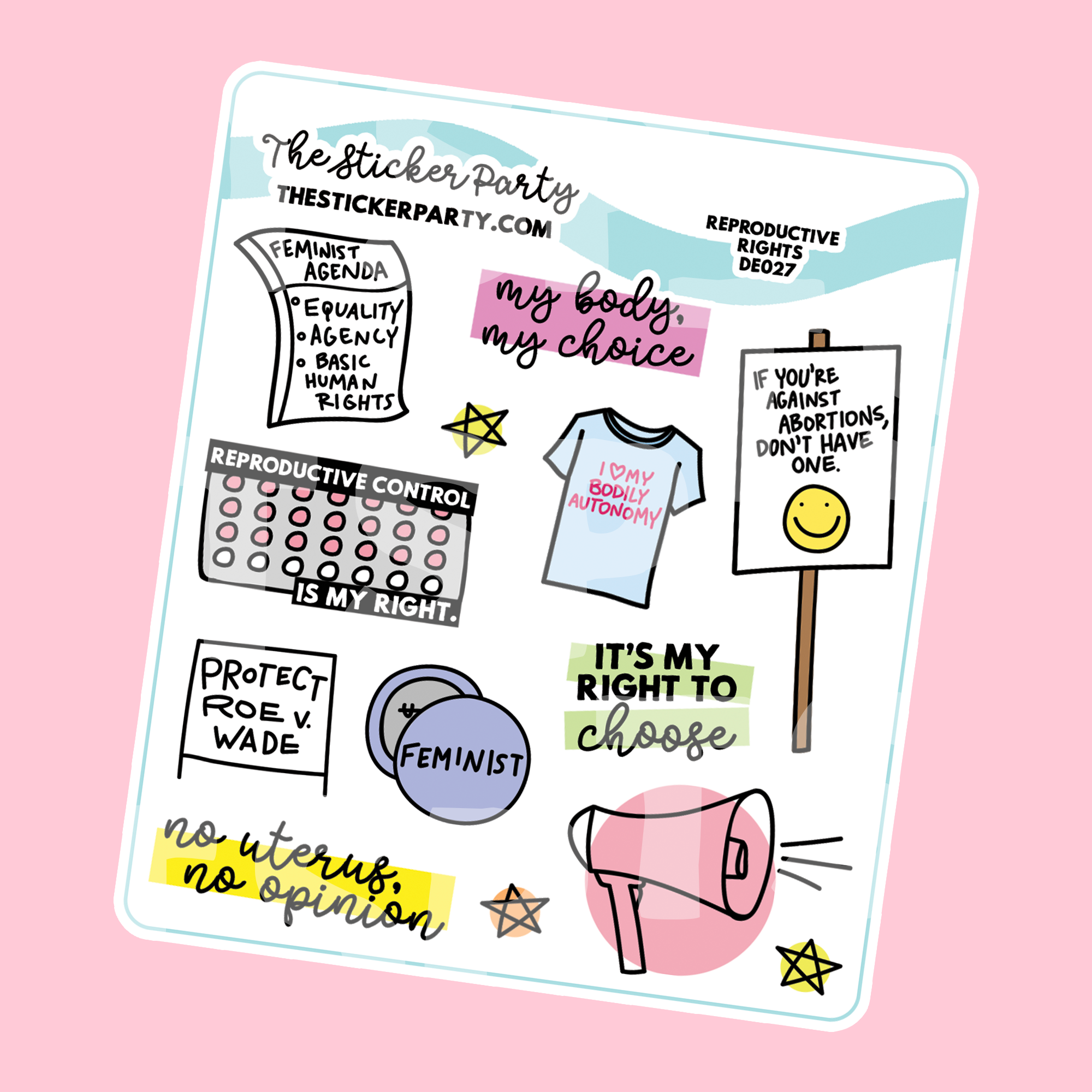 Reproductive Rights Sticker Reproductive Rights Protest Planner Stickers – The Sticker Party