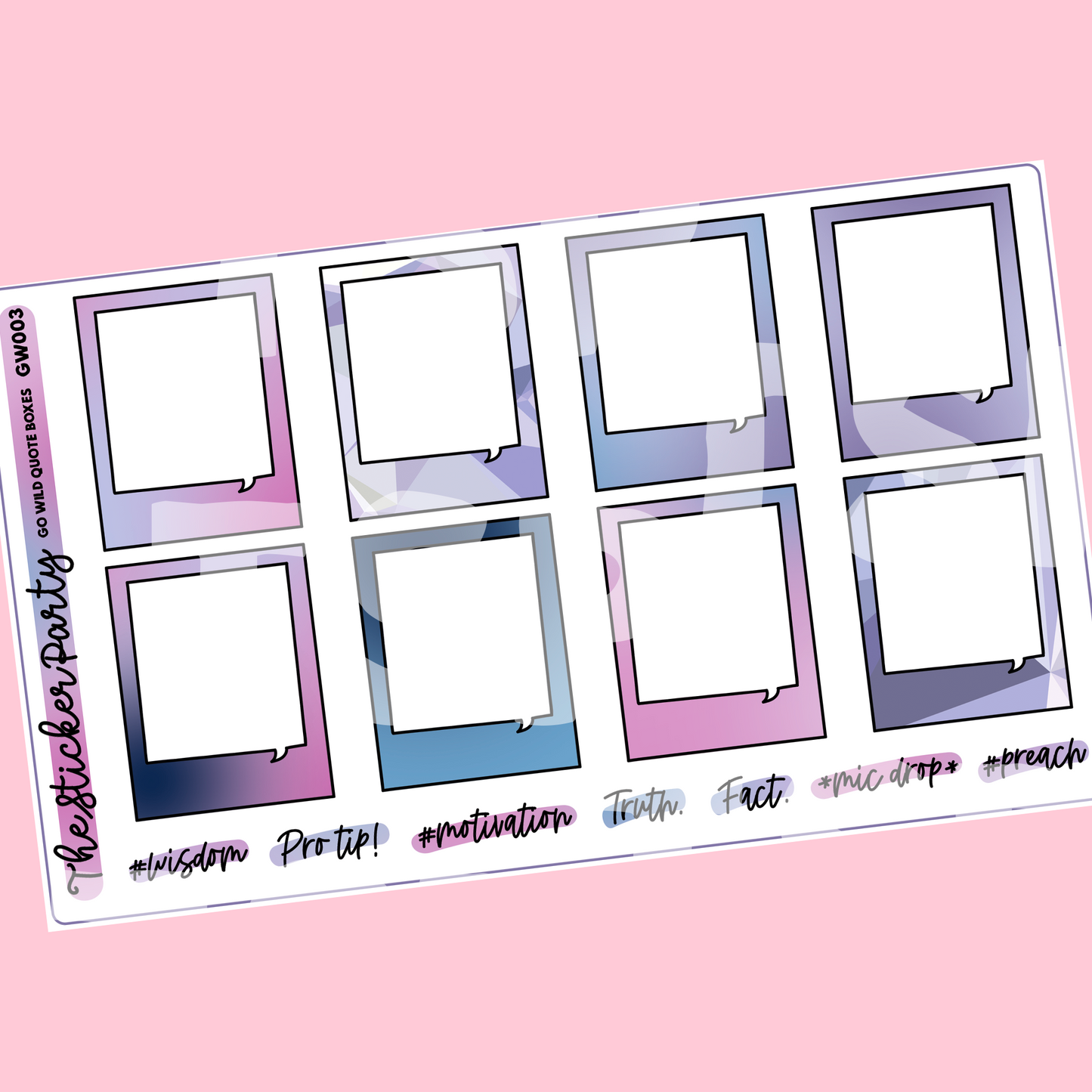 Go Wild 2023 Quote Boxes Sticker Sheet | Washington D.C.