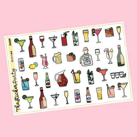 Cocktails Planner Stickers