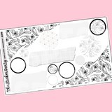 Black & White Floral Journaling Sticker Kit