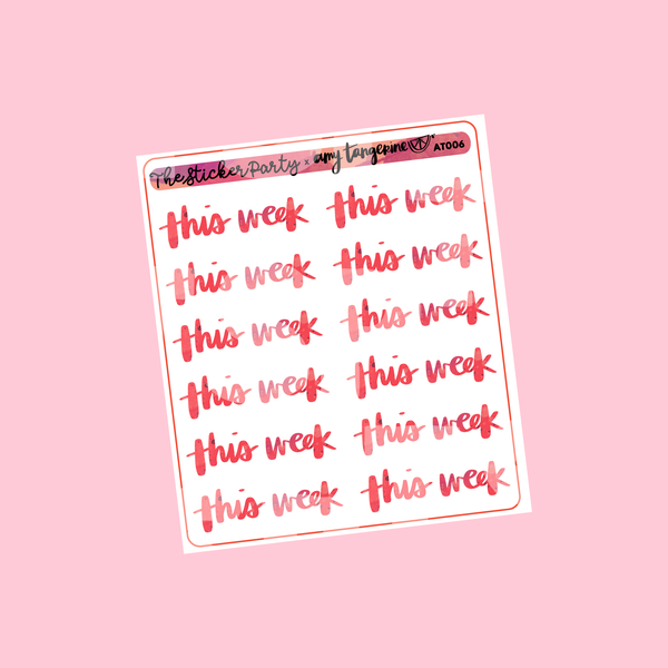 Amy Tangerine Collab "This Week" Planner Stickers
