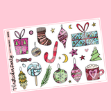 Candy Christmas Deco Planner Stickers