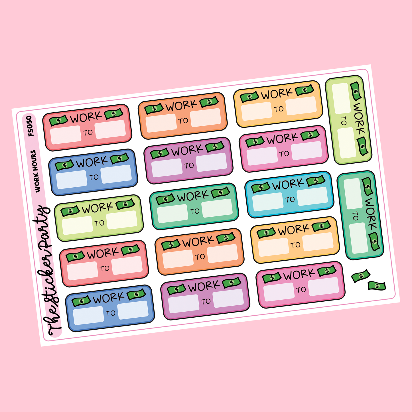 Work Hours/Shift Tracker Planner Stickers