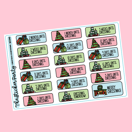 Christmas Countdown Planner Stickers