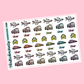 Transportation Planner Stickers | Plane Bus Taxi Train