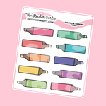 Rainbow Markers Planner Stickers