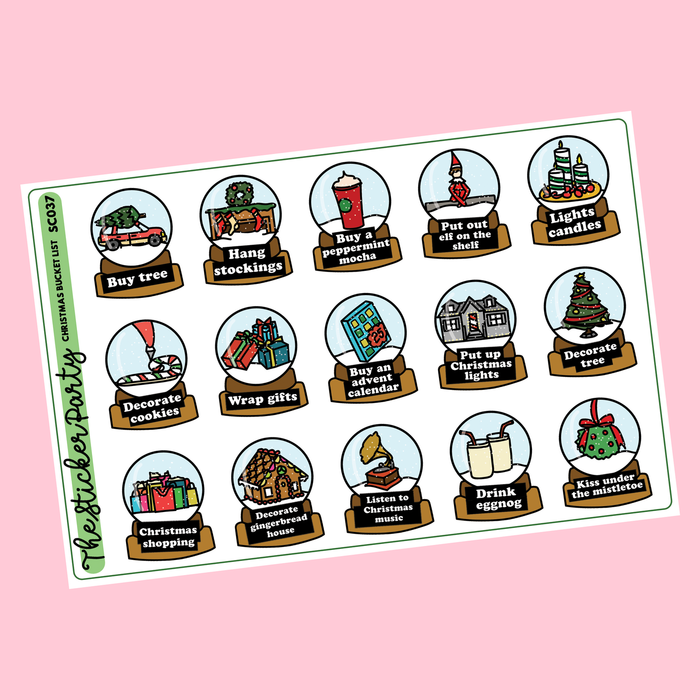 Christmas Bucket List Planner Stickers