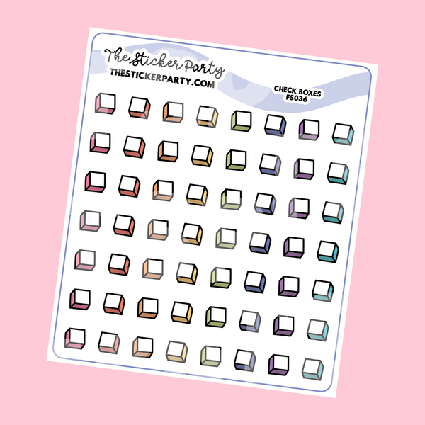 Small Check Boxes Planner Stickers