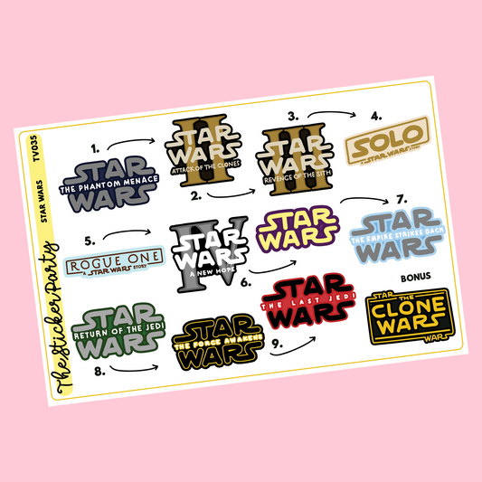 Galaxy Wars Planner Stickers Galaxy Wars Movies Chronological Orderm