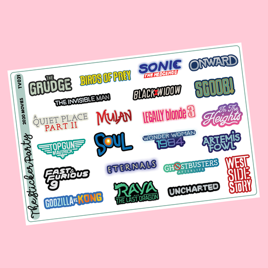 2020 Movies Planner Stickers