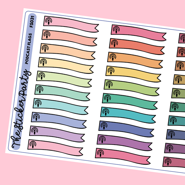 Podcast Flag Planner Stickers Podcast Planner Stickers