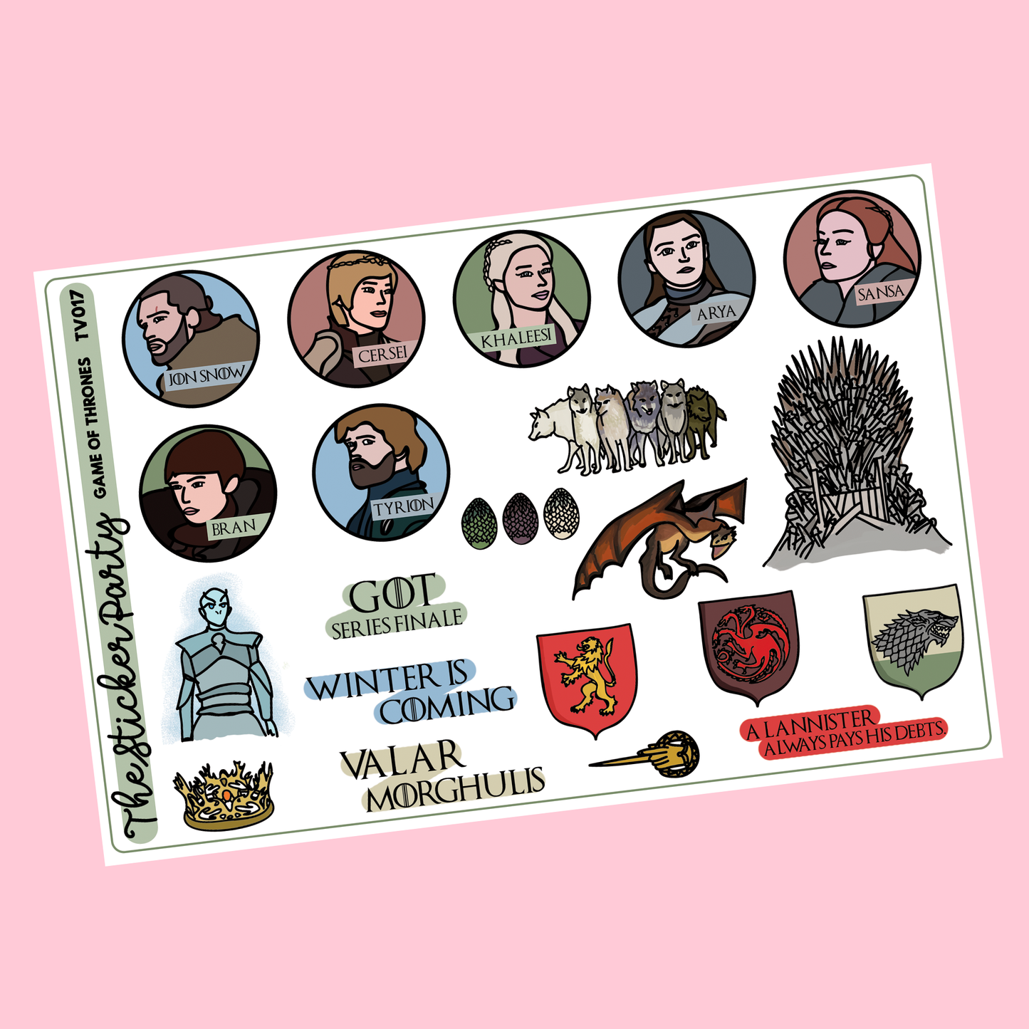 GoT TV Show Planner Sticker Kit