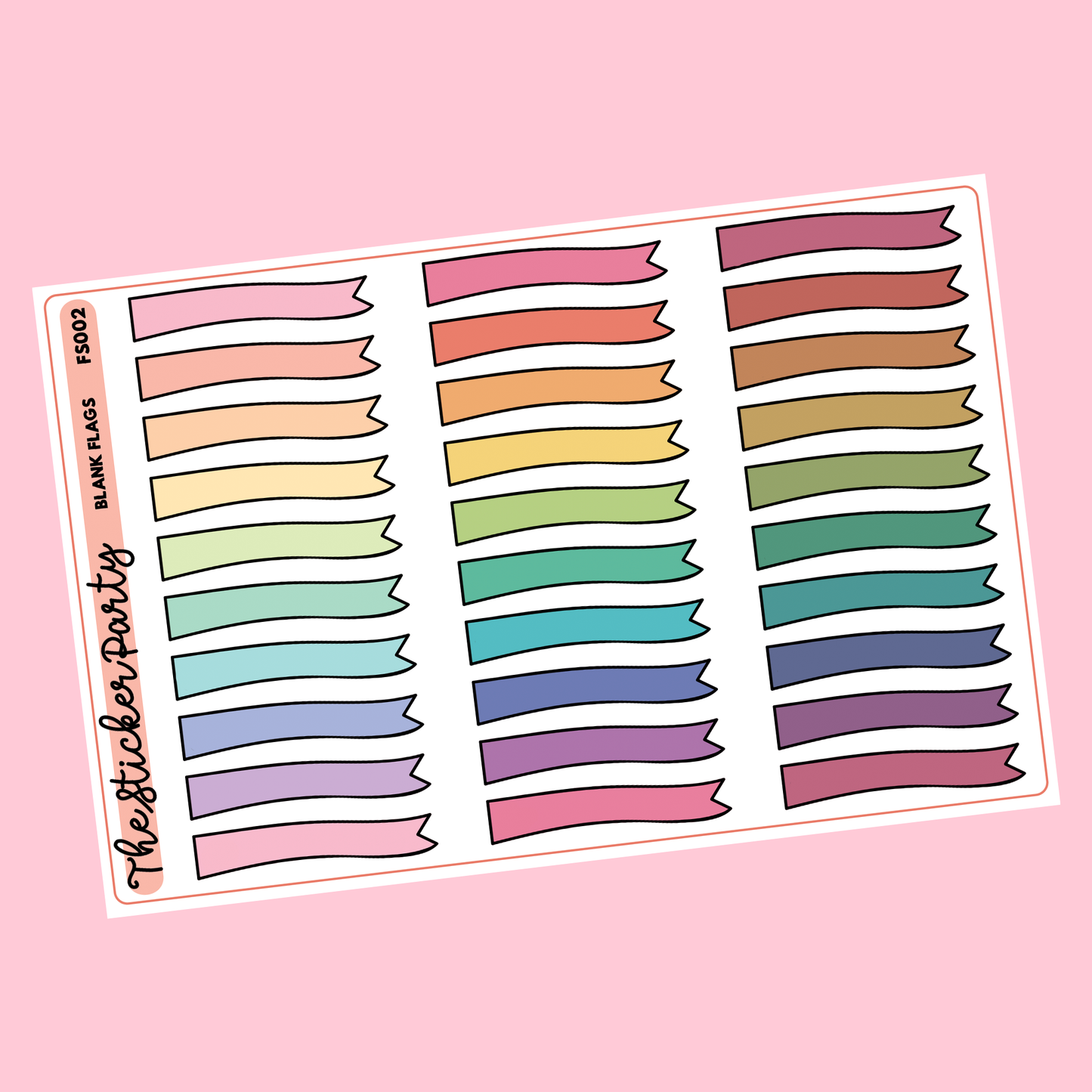 Blank Rainbow Flags Planner Stickers