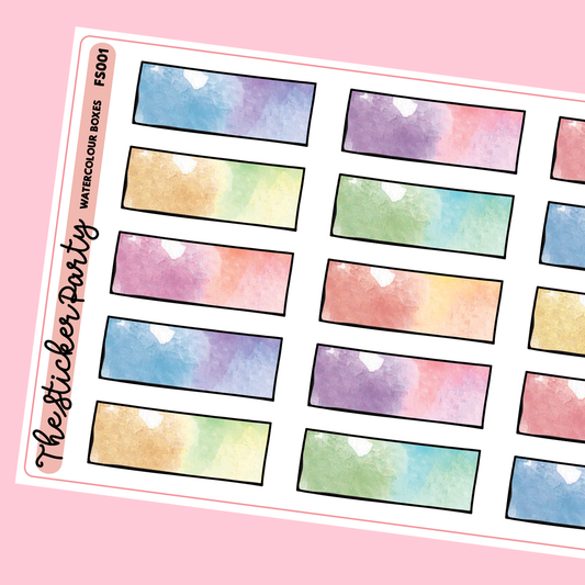 Watercolour Box Planner Stickers