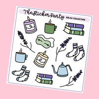 Relax Planner Stickers Self-Care Planner Stickers