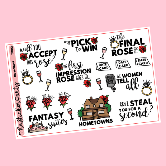 The Bach*lor TV Show Planner Sticker Kit