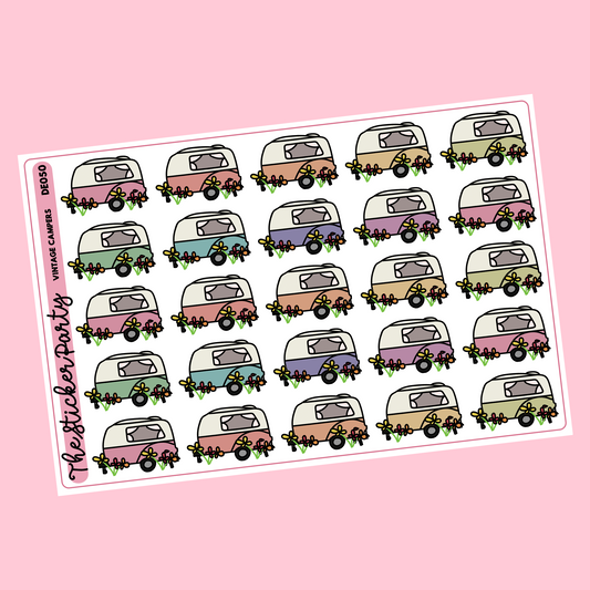 Vintage Camper Planner Stickers