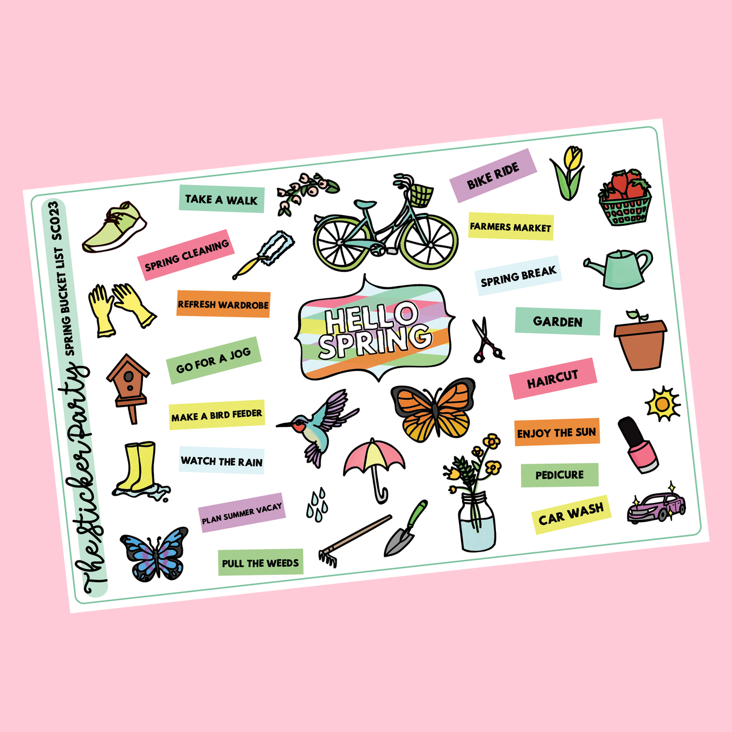 Spring Bucket List Planner Stickers