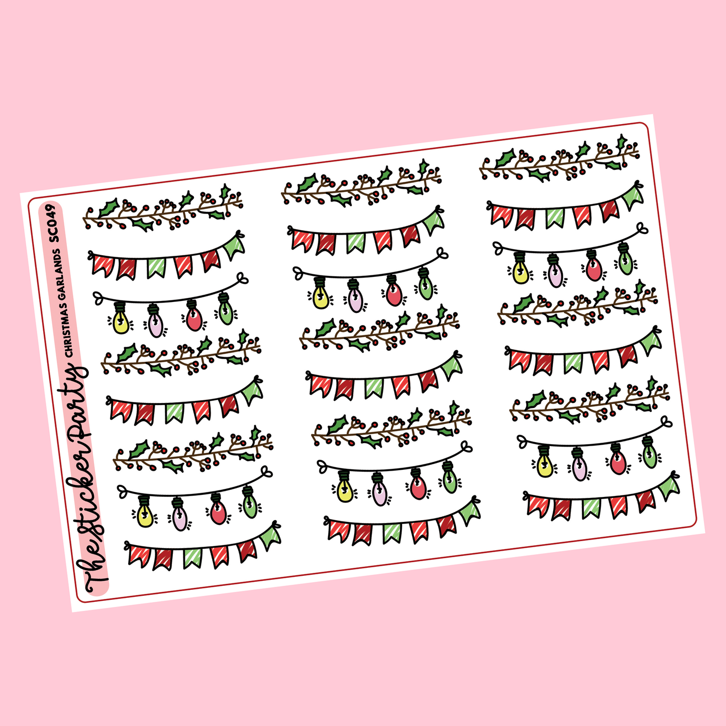 Christmas Garland Planner Stickers