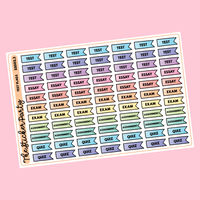 Test/Exam/Assignment Flags Planner Stickers