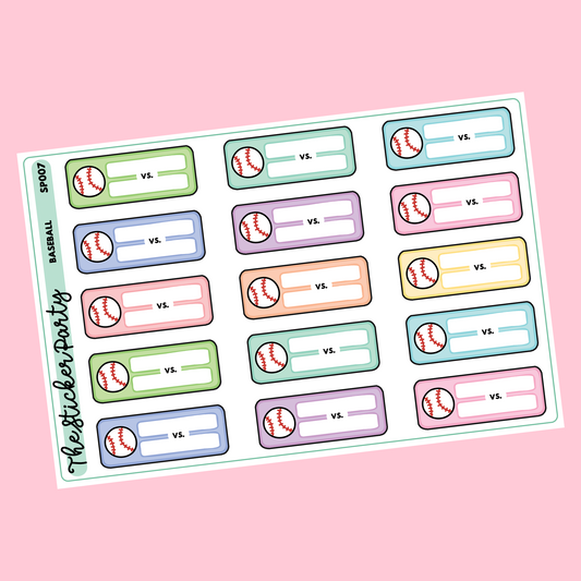 Baseball Planner Stickers